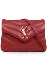 Saint Laurent LOULOU TOY STRAP BAG | OPYUM RED/GOLD